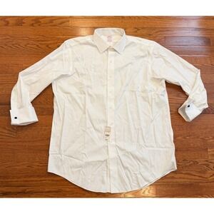 New Brooks Brothers Madison Fit Dress Shirt Mens 17-33 Solid White French Cuffs